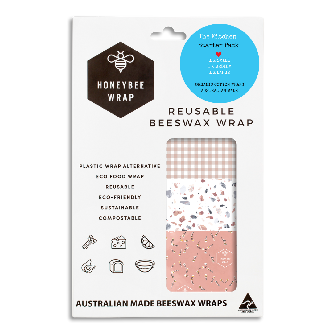 Kitchen Starter 3 Pack Beeswax Wraps Neutral Range